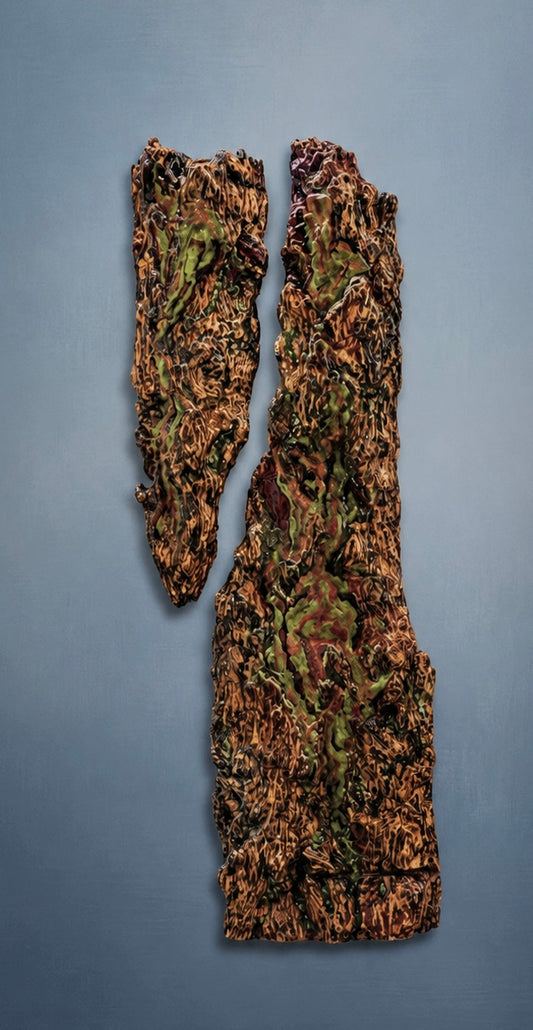 Eldra - Red Fir Bark Diptych Wall Sculpture
