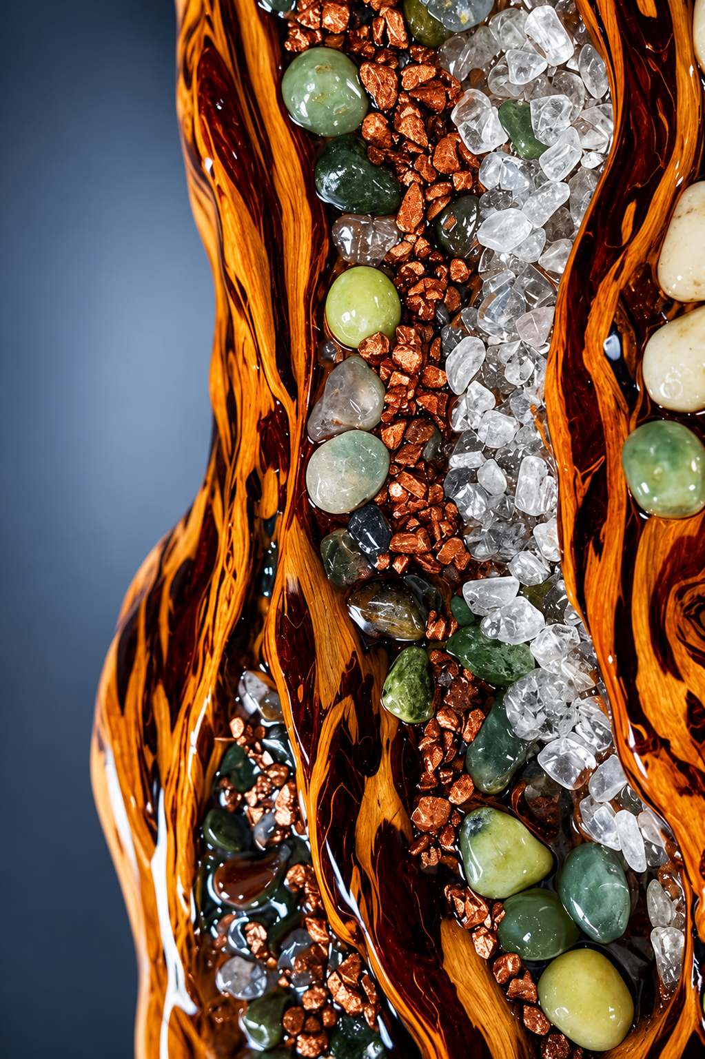 Strom Red Fir bark wall sculpture, alternate full-length view.
